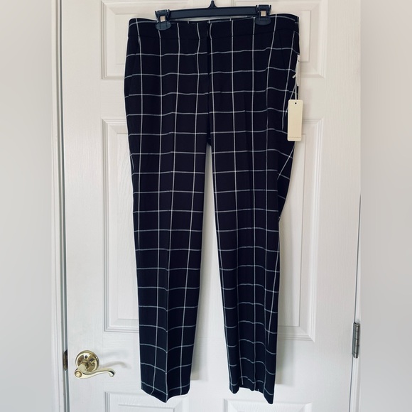 mercer & madison Pants - Mercer & Madison | Black & White Windowpane Plaid | Ankle Pants